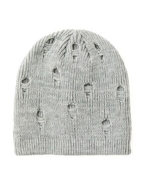 American Eagle Distressed Knit Beanie - Light Gray